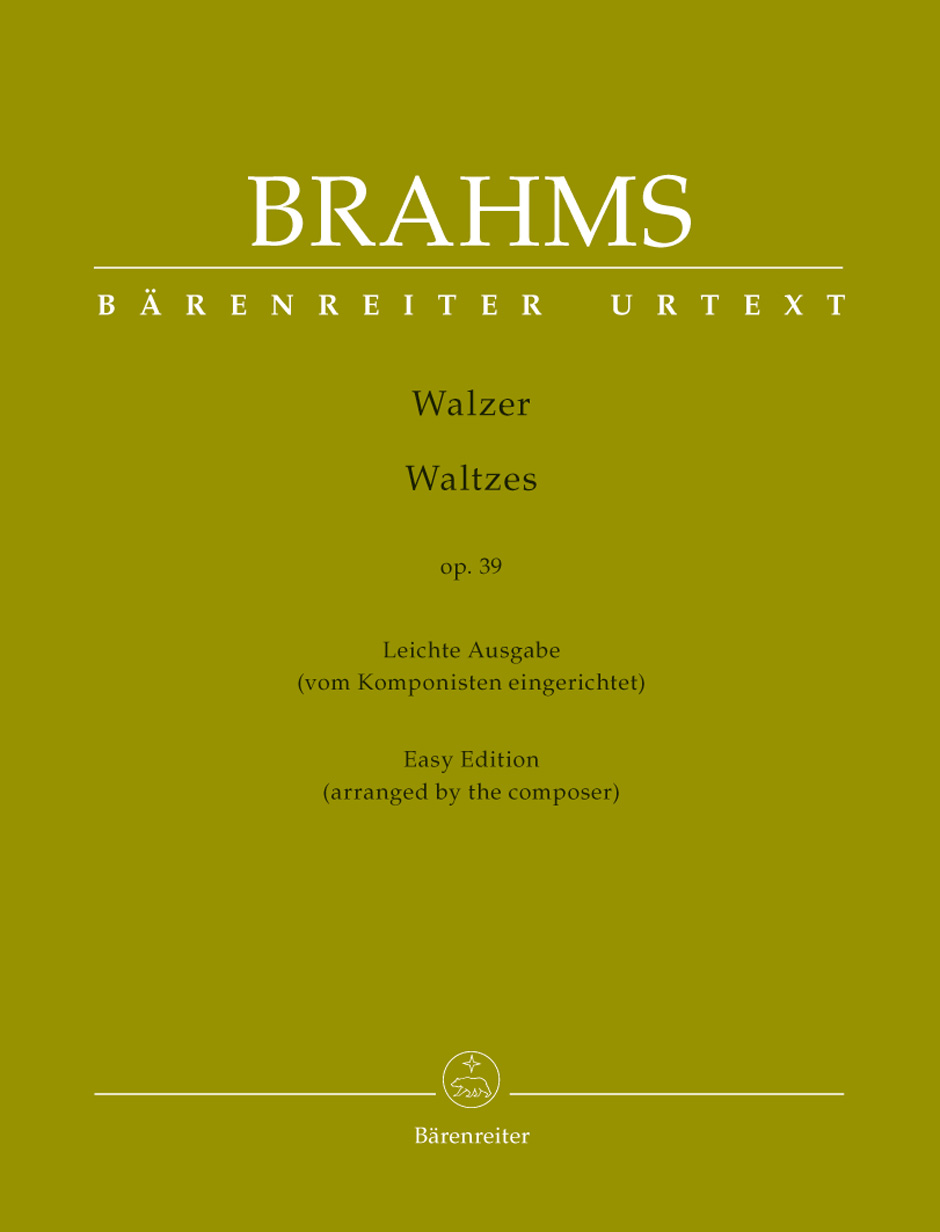 BRAHMS... - WALZER OP.39 FÜR KLAVIER URTEXT, LEICHTE AUSGABE VOM KOMPONISTEN EINGERICHTET (CHRISTIAN KÖHN)