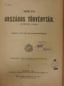 1929. évi Országos Törvénytár január-december [antikvár]