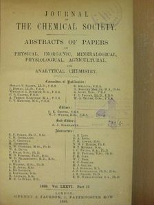 A. C. Chapman - Journal of the Chemical Society 1899/II. [antikvár]