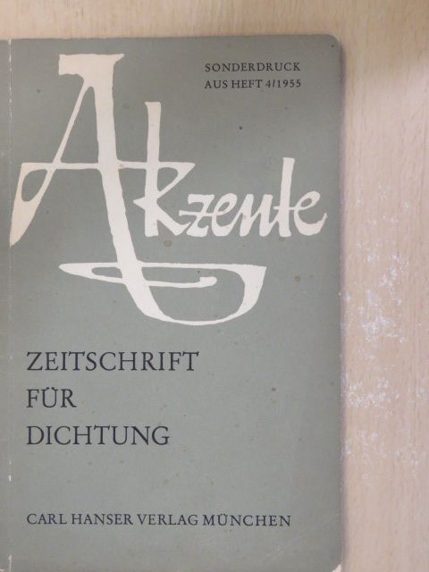 Hans Egon Holthusen - Akzente 4/1955 [antikvár]