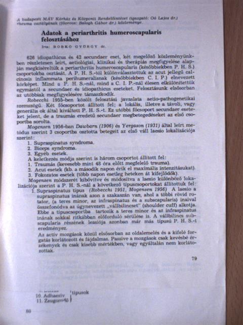Dr. Bobkó György - Adatok a periarthritis humeroscapularis felosztásához [antikvár]
