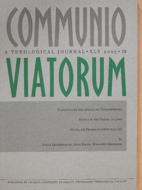 Bolyki János - Communio Viatorum 2003/III. [antikvár]