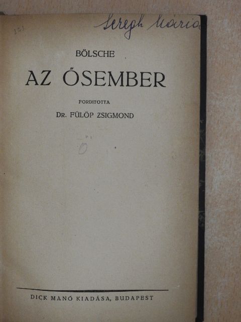 Bölsche - Az ősember [antikvár]