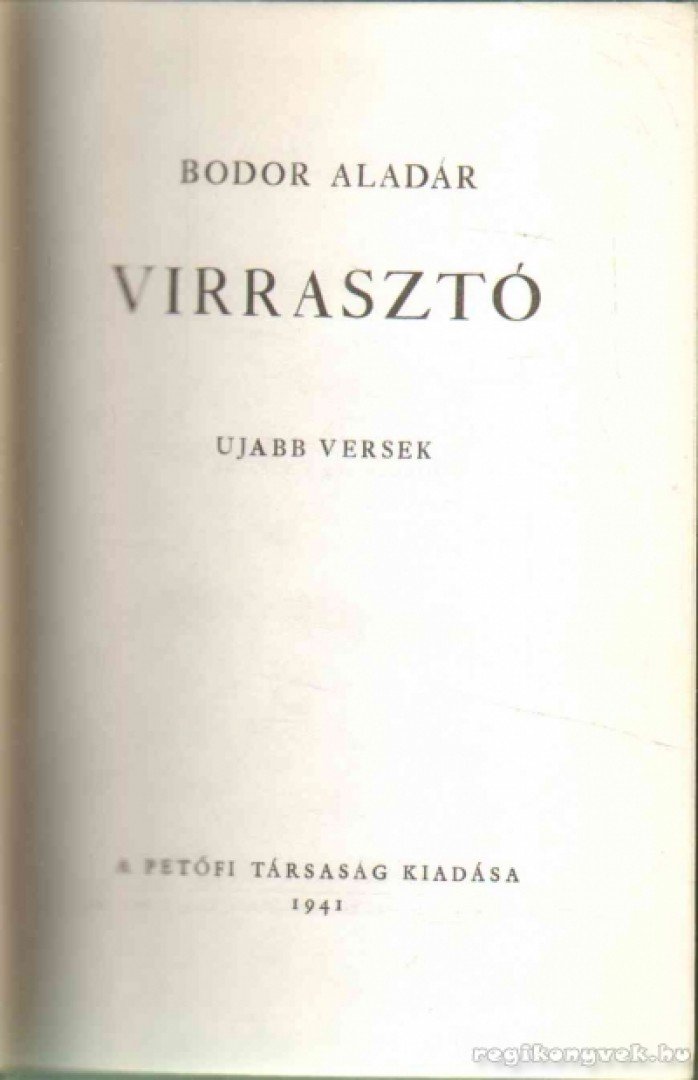 Bodor Aladár - Virrasztó [antikvár]