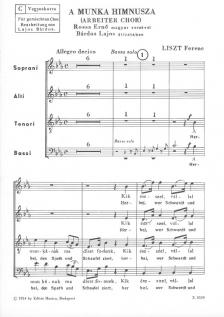 Liszt Ferenc - A MUNKA HIMNUSZA (ARBEITER CHOR)BÁRDOS LAJOS ÁTIRATÁBAN,VEGYESKARRA