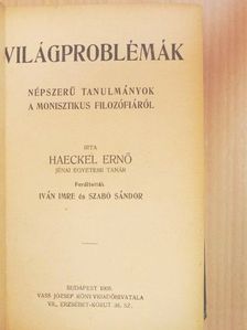 Haeckel Ernő - Világproblémák [antikvár]