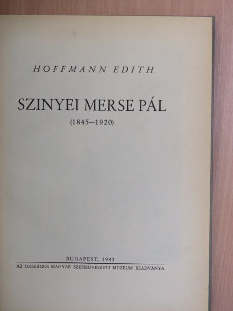 Hoffmann Edith - Szinyei Merse Pál [antikvár]