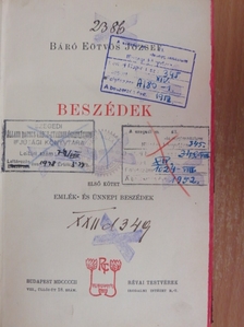 Báró Eötvös József - Beszédek I. [antikvár]