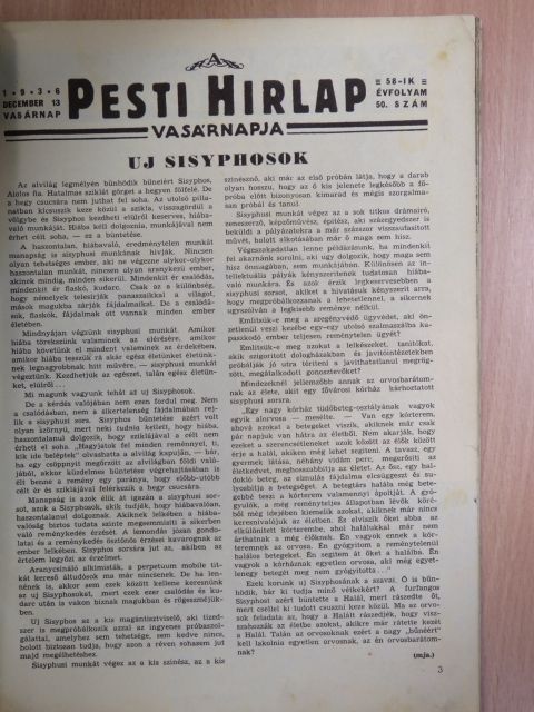 Balla Ignác - A Pesti Hirlap Vasárnapja 1936. szeptember 13. [antikvár]