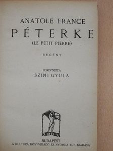 Anatole France - Péterke [antikvár]