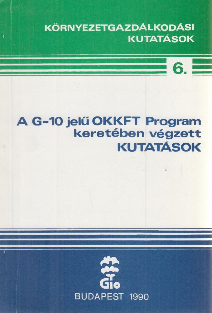 Bócz Károly - A G-10 jelű OKKFT Program keretében végzett kutatások [antikvár]