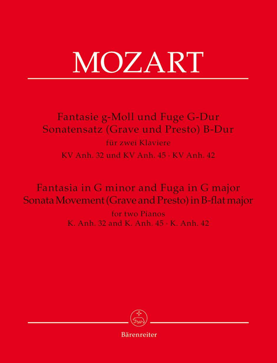MOZART, W,A, - FANTASIE g-MOLL UND FUGE G DUR ... FÜR ZWEI KLAVIERE (MICHAEL TÖPEL)