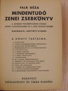 Falk Géza - Mindentudó zenei zsebkönyv [antikvár]