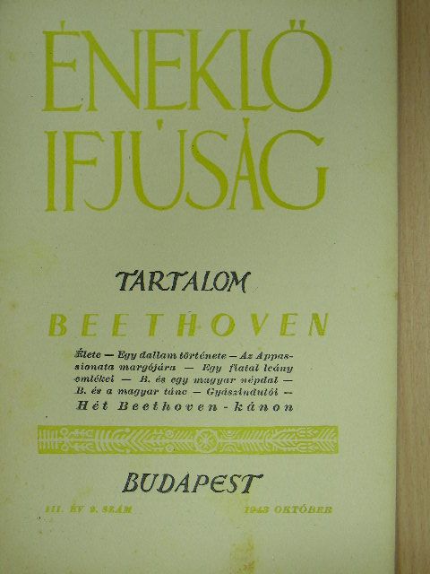 Beethoven - Éneklő ifjúság 1943. október [antikvár]