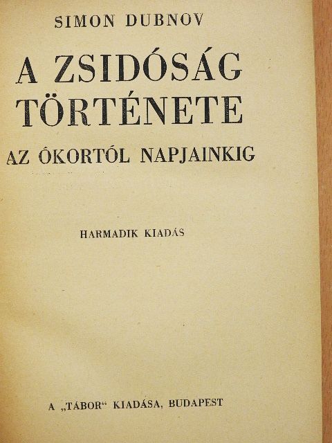 Simon Dubnov - A zsidóság története [antikvár]