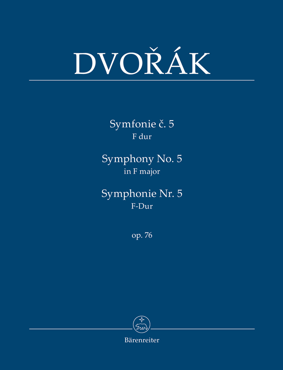 DVORAK - SYMPHONY NO.5 F MAJOR OP.76 STUDY SCORE, EDITED BY FRANTISEK BARTOS