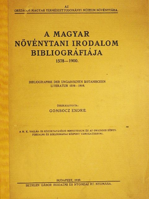 A magyar növénytani irodalom bibliográfiája [antikvár]
