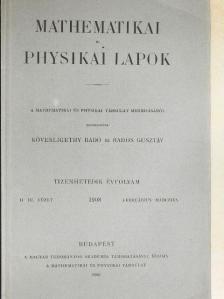 Beke Manó - Mathematikai és Physikai Lapok 1908. februárius-márczius [antikvár]