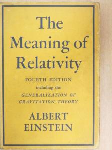 Albert Einstein - The Meaning of Relativity [antikvár]