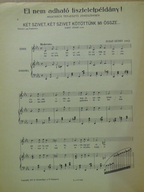 Babay József - Két szivet, két szivet kötöttünk mi össze.../Márvány medre, Gyöngyös partja.../Szép a világ, széles a világ.../Teneked adom a lelkem.../Ó, de furcsa ez a világ... [antikvár]