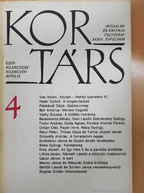 Ács Tibor - Kortárs 1990. április [antikvár]