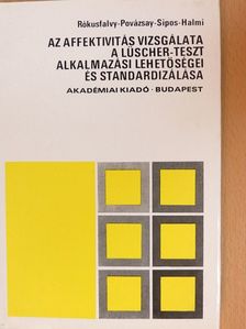 Dr. Povázsay Éva - Az affektivitás vizsgálata [antikvár]