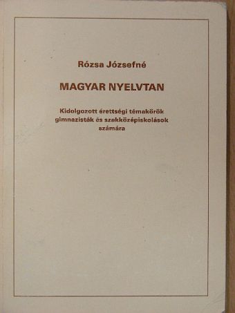 Rózsa Józsefné - Magyar nyelvtan [antikvár]