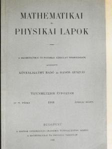 Louis Couturat - Mathematikai és Physikai Lapok 1908. április-május [antikvár]