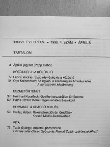 Csillag Ádám - Világosság 1996. április [antikvár]