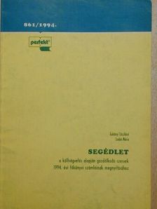 Segédlet a költségvetés alapján gazdálkodó szervek 1994. évi főkönyvi számláinak megnyitásához [antikvár]