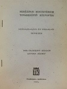 Dr. Bálint Sándor - Népgazdasági és vállalati tervezés [antikvár]