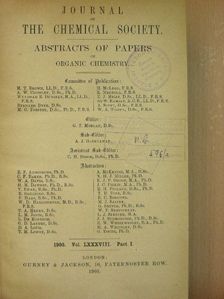 A. McKenzie - Journal of the Chemical Society 1905/I. [antikvár]