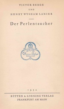 Victor Berge, Henry Wysham Lanier - Der Perlentaucher [antikvár]