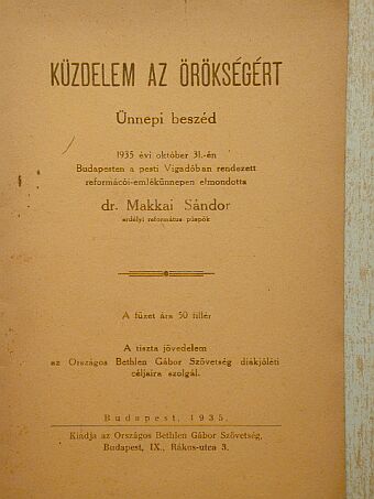 Dr. Makkai Sándor - Küzdelem az örökségért [antikvár]