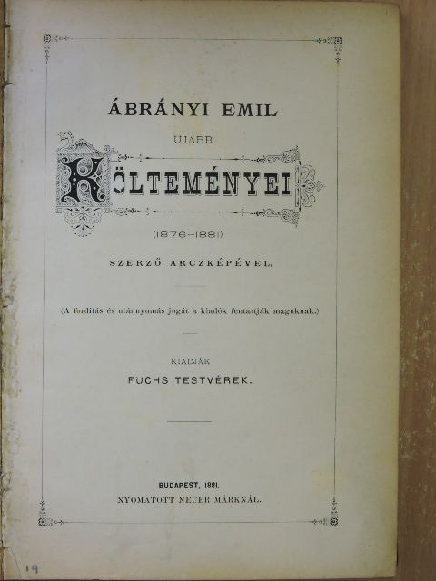 Ábrányi Emil - Ábrányi Emil ujabb költeményei [antikvár]