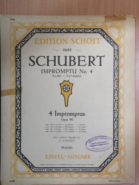Schubert - Impromptu No. 4 [antikvár]