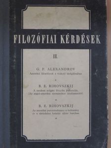 B. E. Bihovszkij - Filozófiai kérdések II. (töredék) [antikvár]