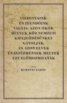 Kubinyi Lajos - Viszonyaink és teendőink vagyis: Azon okok melyek köz nemzeti kifejlődésünket gátolják, és azon elvek és intézmények melyek ezt előmozdítanák (reprint) [antikvár]