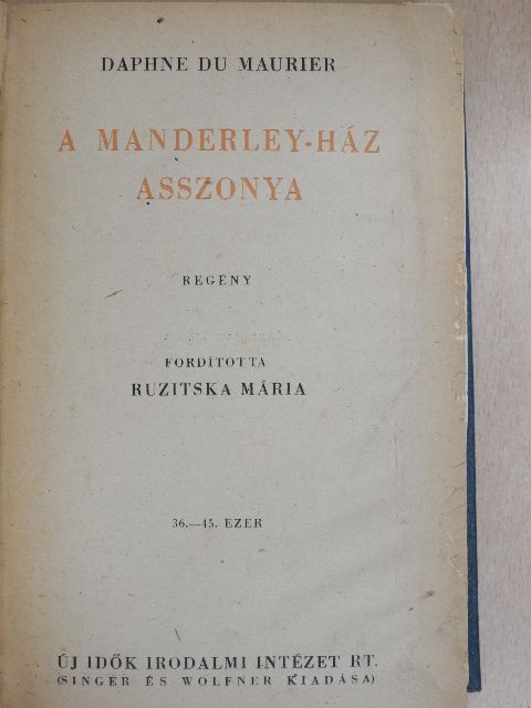 Daphne du Maurier - A Manderley-ház asszonya [antikvár]
