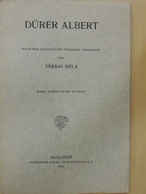 Várdai Béla - Dürer Albert [antikvár]
