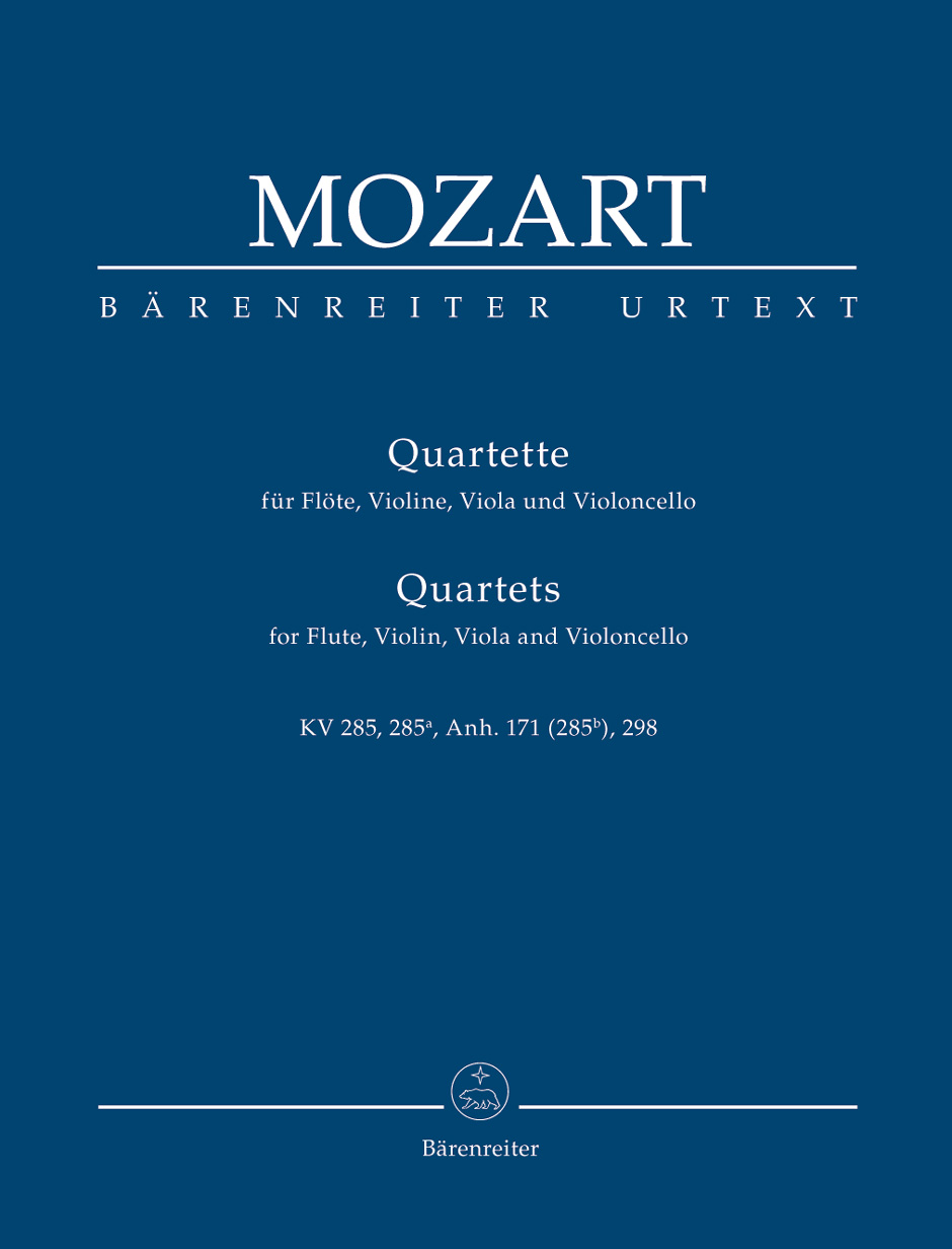 MOZART, W,A, - QUARTETTE FÜR FLÖTE, VIOLINE, VIOLA UND VIOLONCELLON STUDIENPARTITUR URTEXT (JAROSLAV POHANKA)