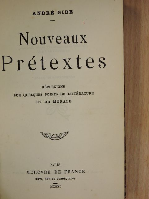 André Gide - Nouveaux Prétextes [antikvár]