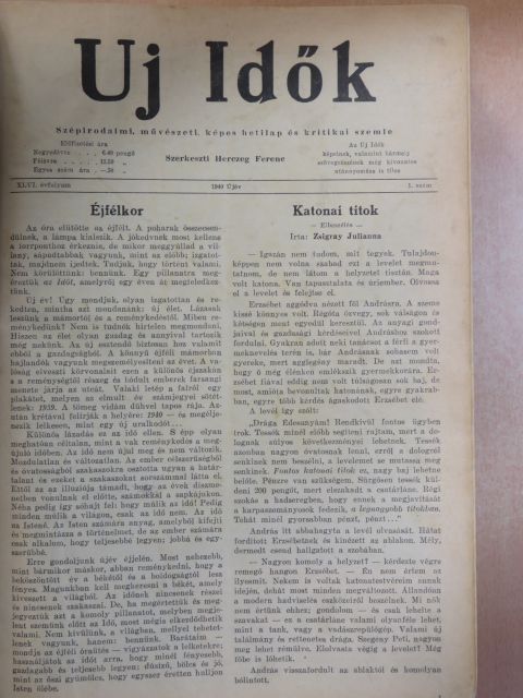 Barangó János - Uj Idők 1940. (nem teljes évfolyam) [antikvár]