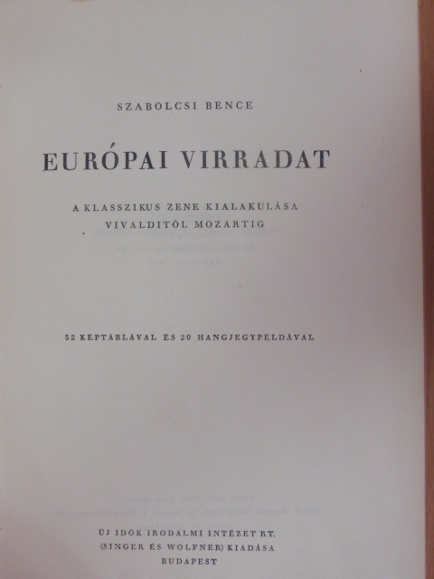 Szabolcsi Bence - Európai virradat [antikvár]