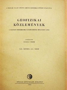 Haáz István - Geofizikai Közlemények 1963/3-4. [antikvár]