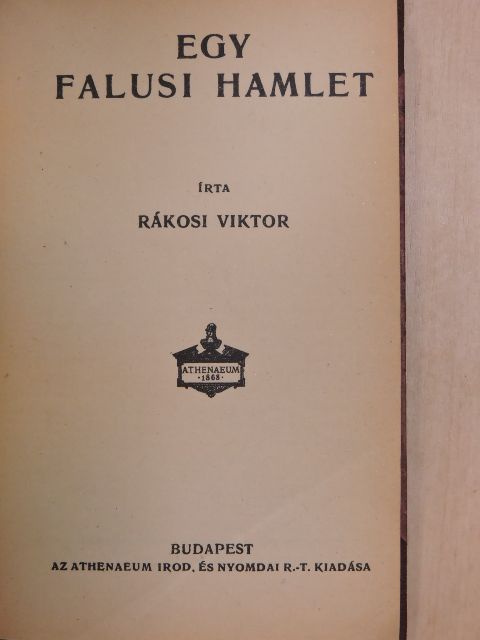 Rákosi Viktor - Egy falusi Hamlet [antikvár]