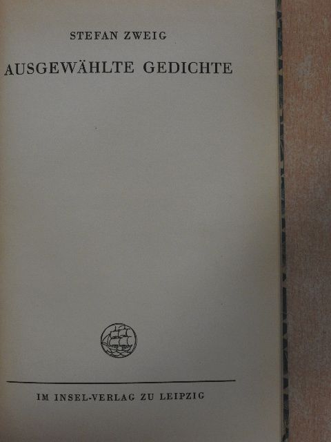 Stefan Zweig - Ausgewählte Gedichte [antikvár]