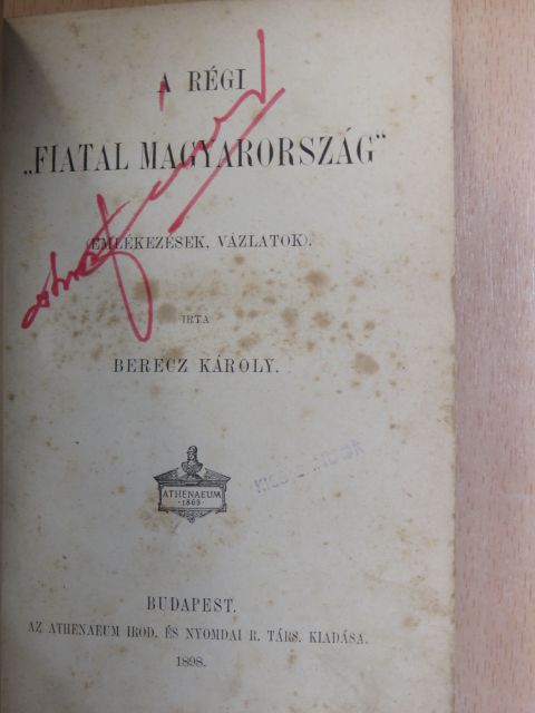 Berecz Károly - A régi "fiatal Magyarország" [antikvár]