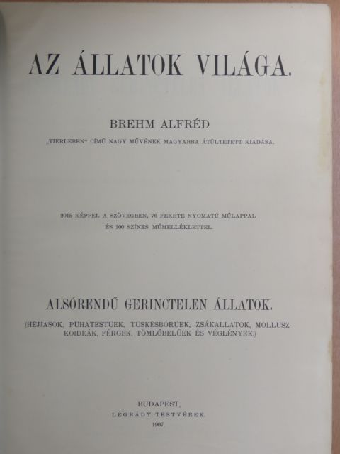 Brehm Alfréd - Brehm - Az állatok világa 10. [antikvár]