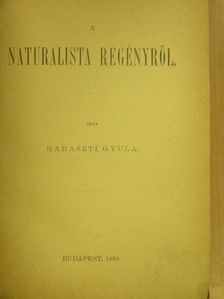 Haraszti Gyula - A naturalista regényről [antikvár]